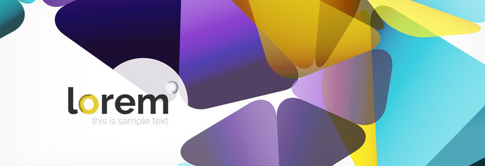 Vector colorful geometric triangle background, crystal banner design