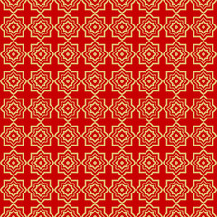 Repeating Geometric Pattern with Triangle, Zig Zag. Vector Background, Texture. For Design Invitation, Interior Wallpaper, Cover Card, Technologic Design. rED GOLD COLOR.