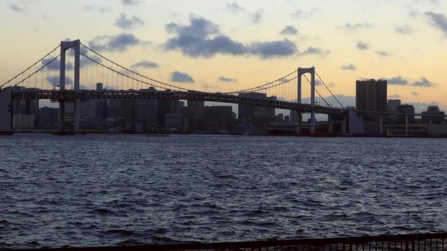 Timelapse View of Tokyo Bay Sunset