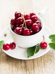 Cup with cherries