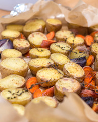 Sliced roasted potato