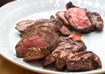 Medium steak slicing