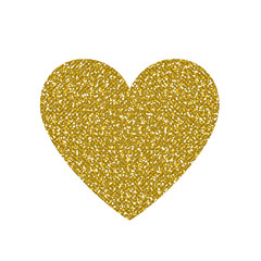 Golden Glitter Heart. Vector