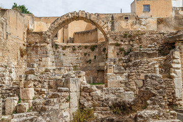 Roman ruins in the historic centre of El Kef, Tunisia