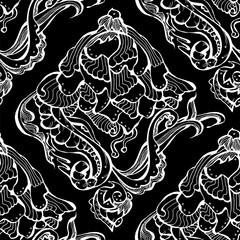 seamless floral pattern. vector illustration on black background