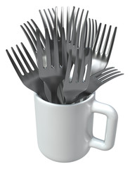 Fork Metal Mug Full