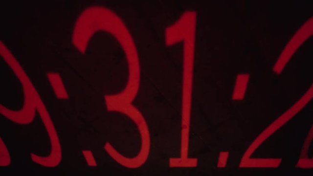 digital countdown projected onto the floor
