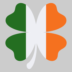 Shamrock clover vector icon in style ireland flag color. St Patrick day symbol, leprechaun leaf sign - 246954810