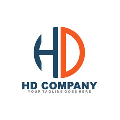 HD letter logo design vector template