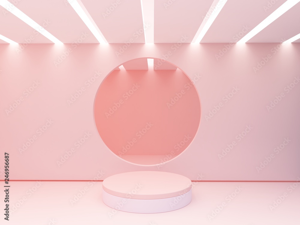 Poster minimal scene with cylinder podium. abstract geometric background. empty room to show a product, mod