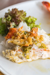 River prawn on rice