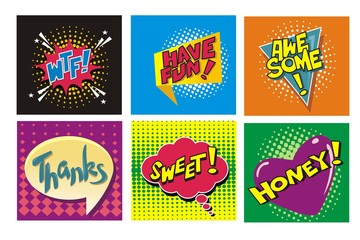 Obraz premium colorful cute bubble speech collection 