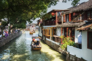Gardinen Shanghai Zhujiajiao alte Wasserstadt. China © serg_did