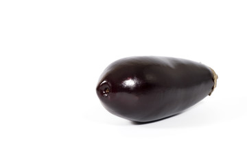 Fresh and healthy eggplant on white background