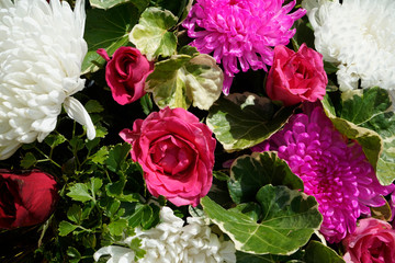 Pattern of natural flowers background texture