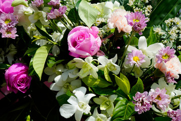 Pattern of natural flowers background texture