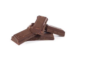 Tasty milk chocolate  on white background