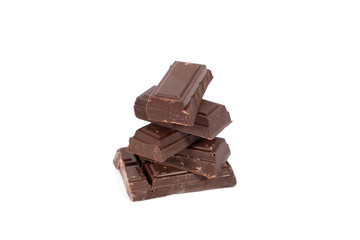 Tasty milk chocolate  on white background