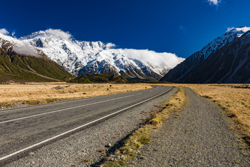 Hooker Valley Track in Aoraki National Park, New Zealand, South Island