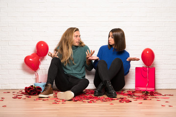 Couple in valentine day having doubts