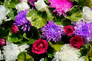 Pattern of natural flowers background texture