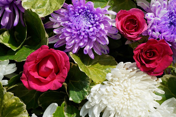 Pattern of natural flowers background texture