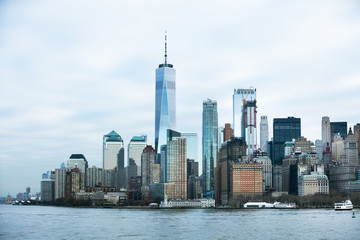 View Of Manhattan Skyline Over Hudson River
