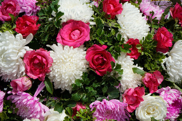 Pattern of natural flowers background texture