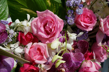Pattern of natural flowers background texture