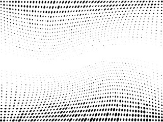 Halftone gradient pattern. Abstract halftone dots background. Monochrome dots pattern. Wave Grunge texture. Pop Art, Comic small dots. Vector design for presentation, report, flyer, cover