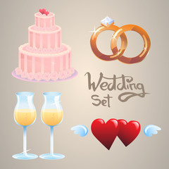 Set of wedding icons