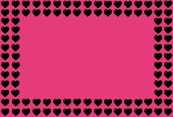 Black Heart Shape on Pink Background. Hearts Dot Design. Can be used for Articles, Printing, Illustration purpose, background, website, businesses, presentations, Product Promotions etc.