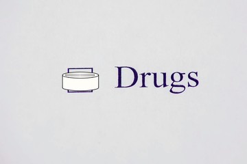Checklist box - Drugs. Check form concept