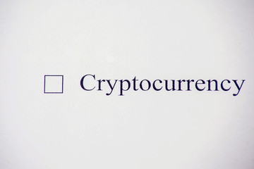 Checklist box - Ctyptocurrency concept on white paper