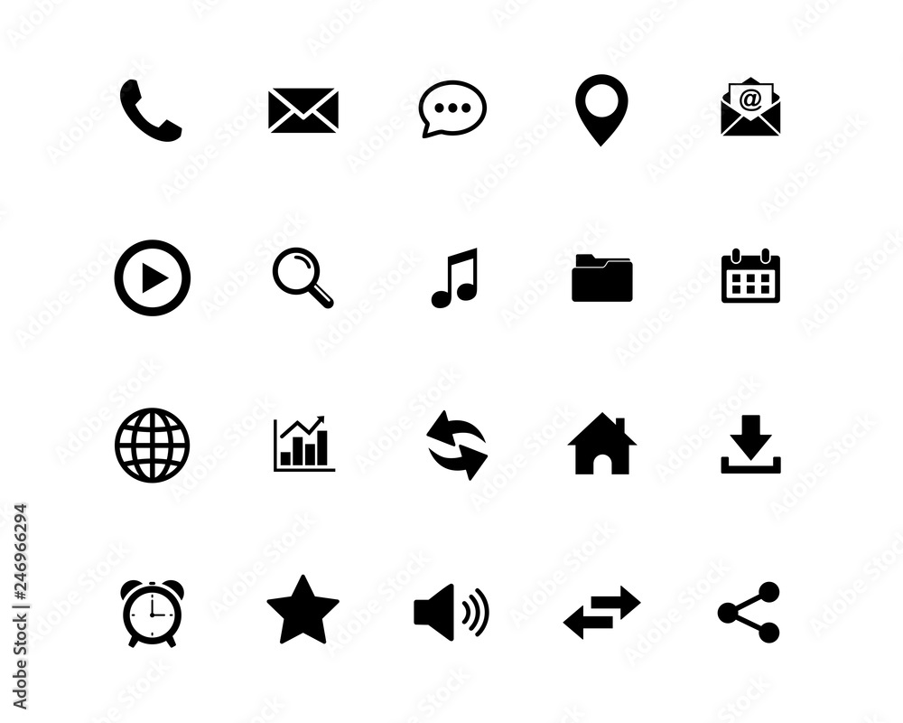 Poster web icon set. set of web icon symbol vector