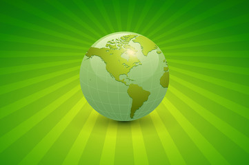 Abstract business background, green with earth globe