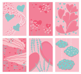 freehand drawing Valentine's day theme sweet soft color tone illustration set with copy space