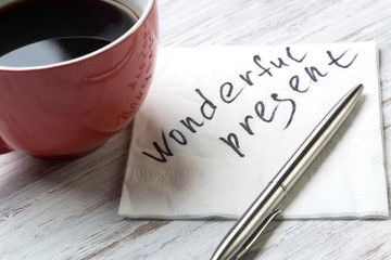 Romantic message written on napkin