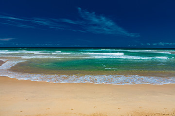 Fototapeta na wymiar Sandy beach, Currimundi Lake, Caloundra, Sunshine Coast, Queensland, Australia