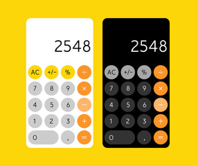Smartphone calculator app interface. Mobile calculator design screen concept for device - obrazy, fototapety, plakaty
