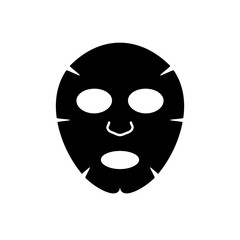 Fototapeta premium Facial mask flat icon design. Face health care beauty. Cosmetic spa product for clean skin