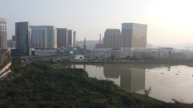 Aerial sunset view of the Venetian Macao