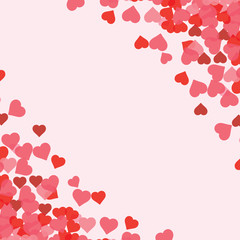 Colored Heart Illustration valentine's day card elegant festive vector with space for text. Symbols of tenderness and love