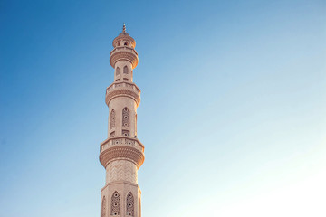 Beautiful architecture of Mosque in Hurghada town, Egypt