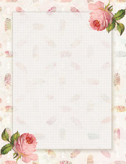 Vintage floral illustration printable backgrounds with space for text 