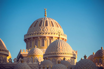 Beautiful architecture of Mosque in Hurghada town, Egypt