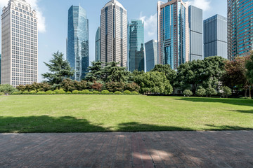 Obraz premium Skyscrapers in Lujiazui Financial District, Shanghai..