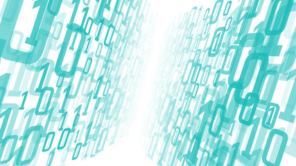 Cyberspace vector digital computer cloud, random numbers chaos. Artificial intelligence database