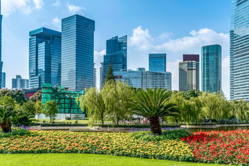 Skyscrapers in Lujiazui Financial District, Shanghai..