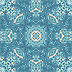 Abstract vector light blue handdrawn background seamless pattern